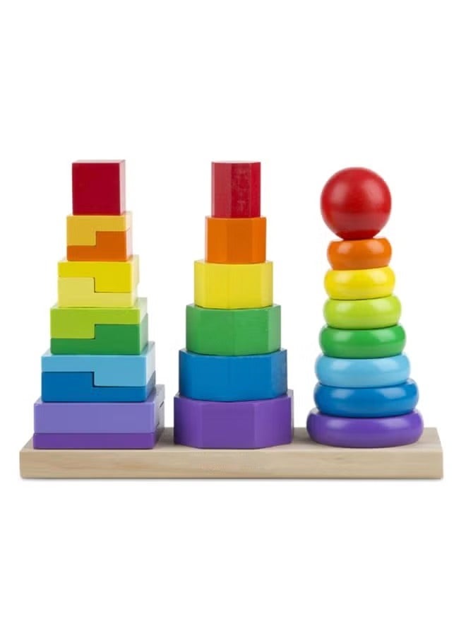 لعبة التكديس للأطفال حديثي المشي بتصميم أشكال هندسية - Image 4